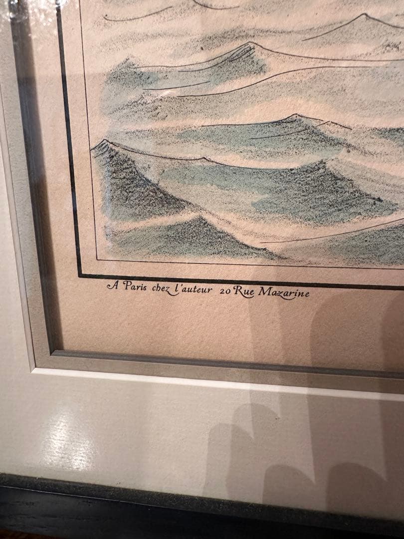 イギリスビンテージ　帆船エッチング