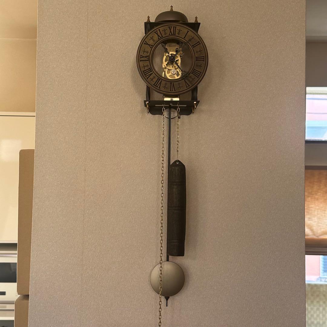 こ*け様 ＡＭＳアームス振り子時計 ドイツ製　機械式 アンティーク 掛け時計 ボ