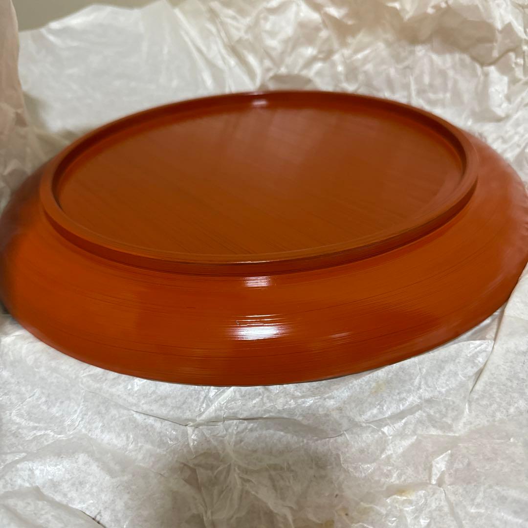 漆器 輪島塗　稻忠 盆 新品　赤　黒2枚セット