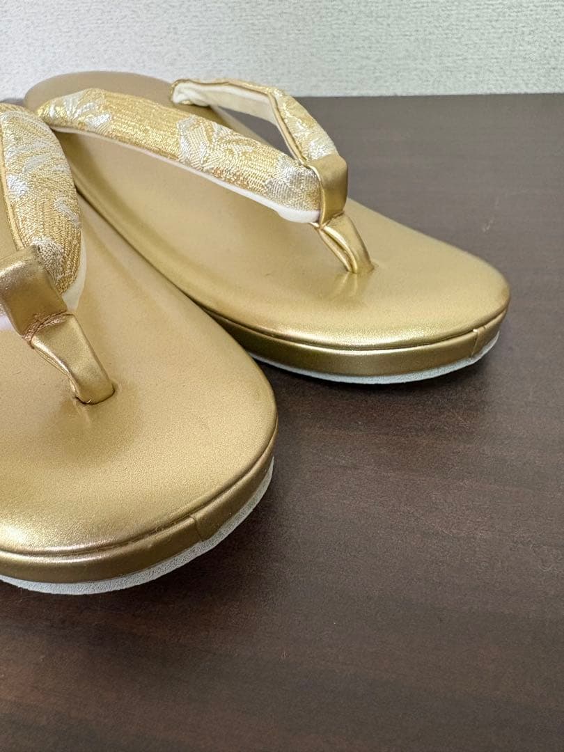和装セット　バッグ　下駄　草履　ゴールド　着物　入学式　冠婚葬祭/C-0