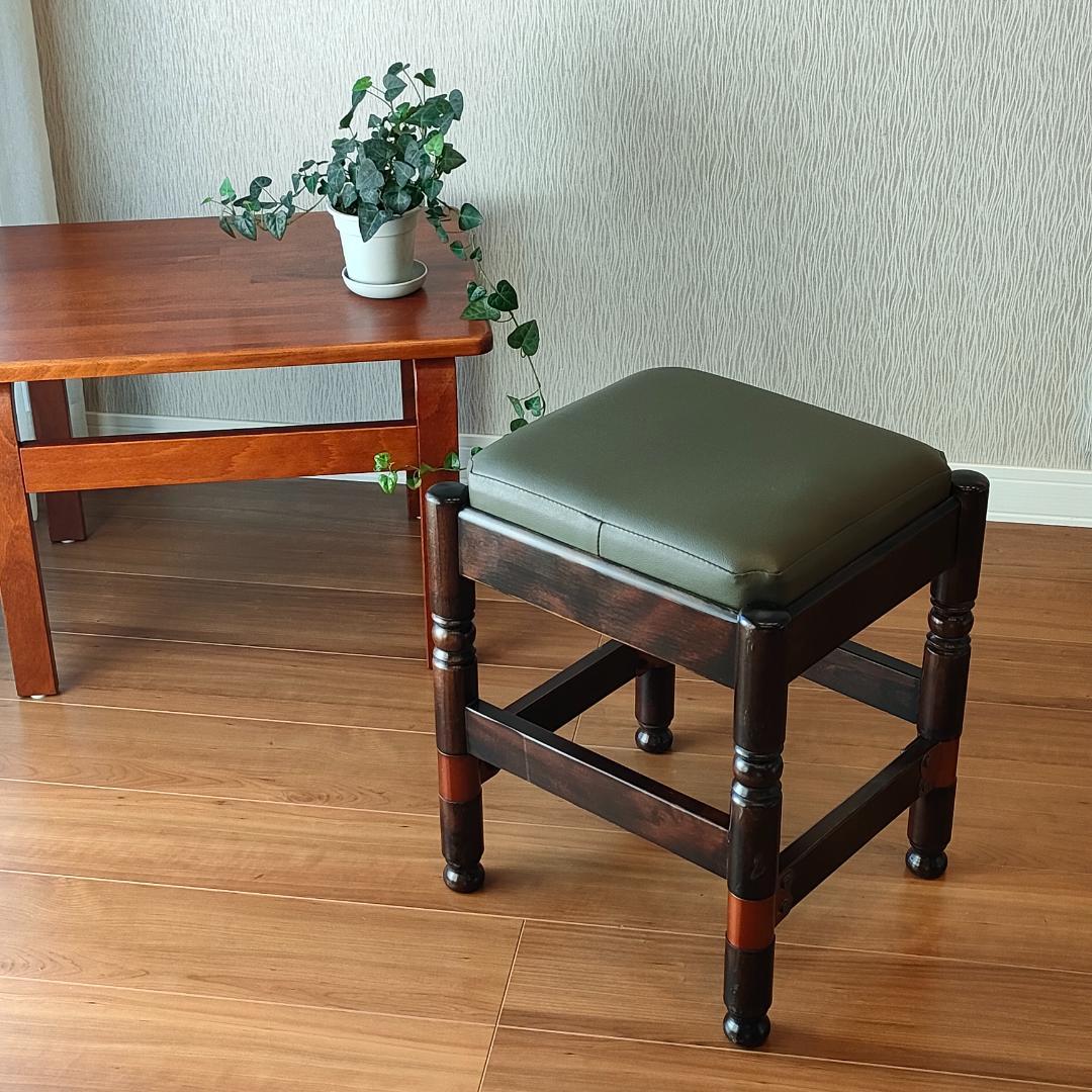 ヴィンテージ　スツール　サイドチェア　オットマン　レザー