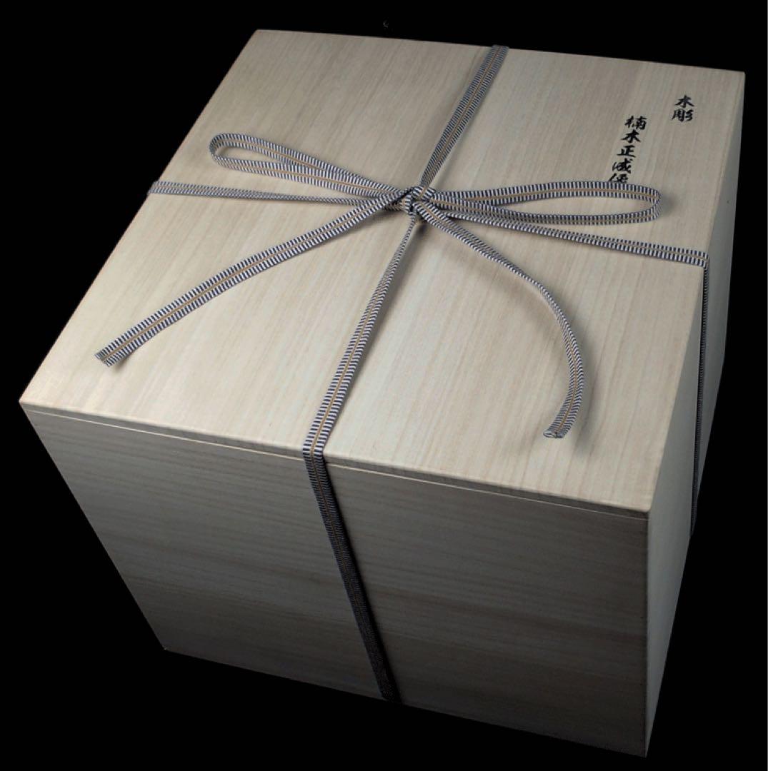 楠木正成像　SHOGUN 将軍　日本の武将　木彫作品　壁掛け　箱あり