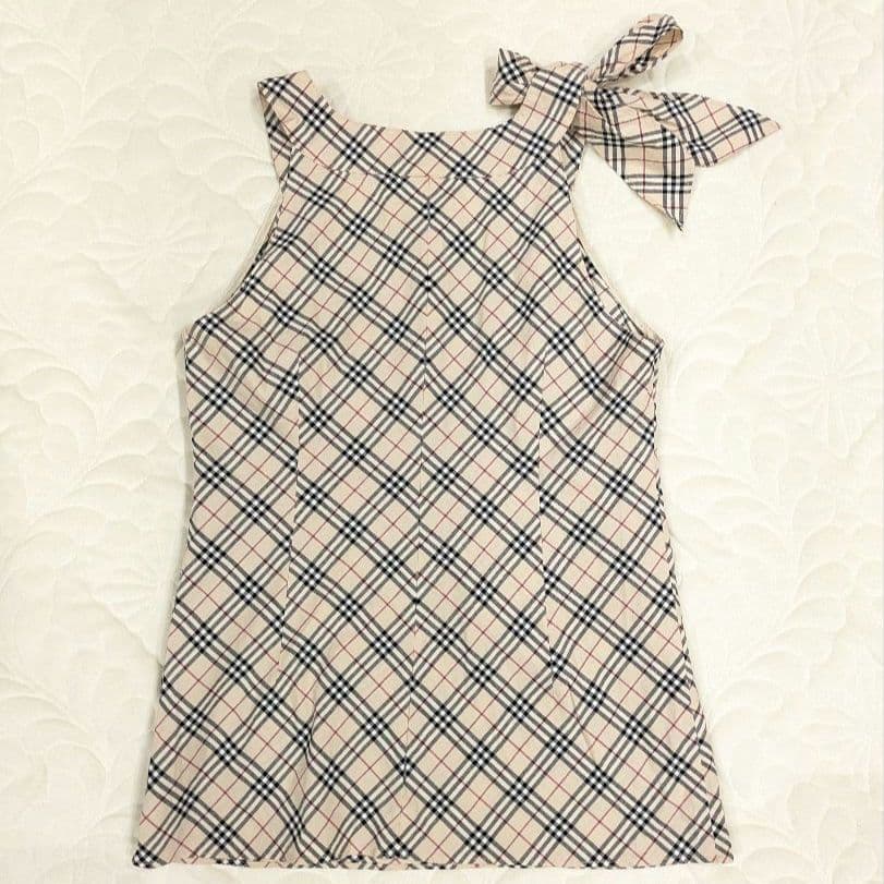 売約済み☆専用　肩リボン ノースリーブ ノバチェック ホースロゴ