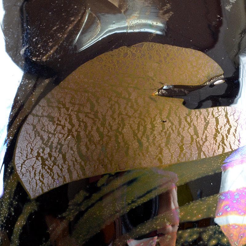 ガラス工芸作家 江口智子作 熔壌ガラス 薬師寺土 冷酒盃 共箱 V R5910