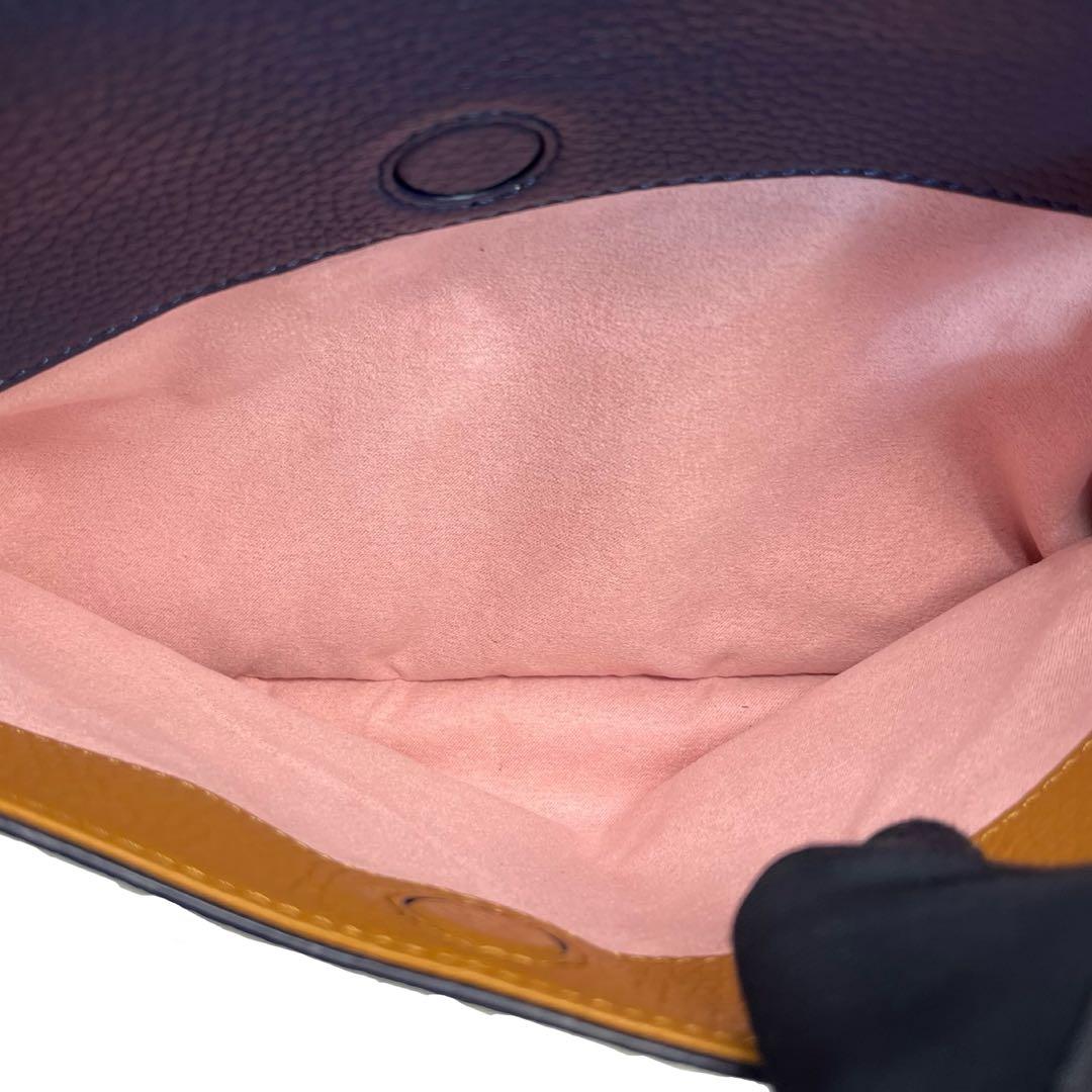 極美品　COCOCELUX GOLD 2WAYバッグ ネイビー 紺 レザー781