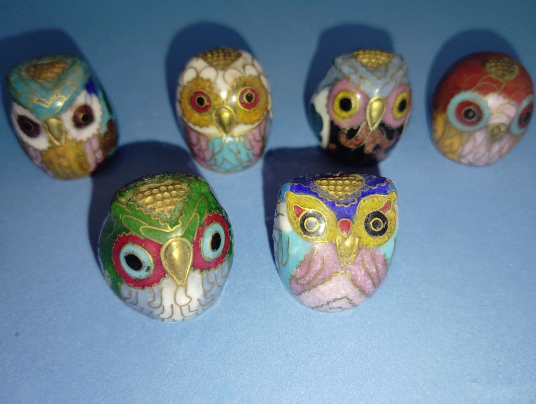 景泰藍 七宝焼、フクロウデザインの指貫き6個セット - メルカリ