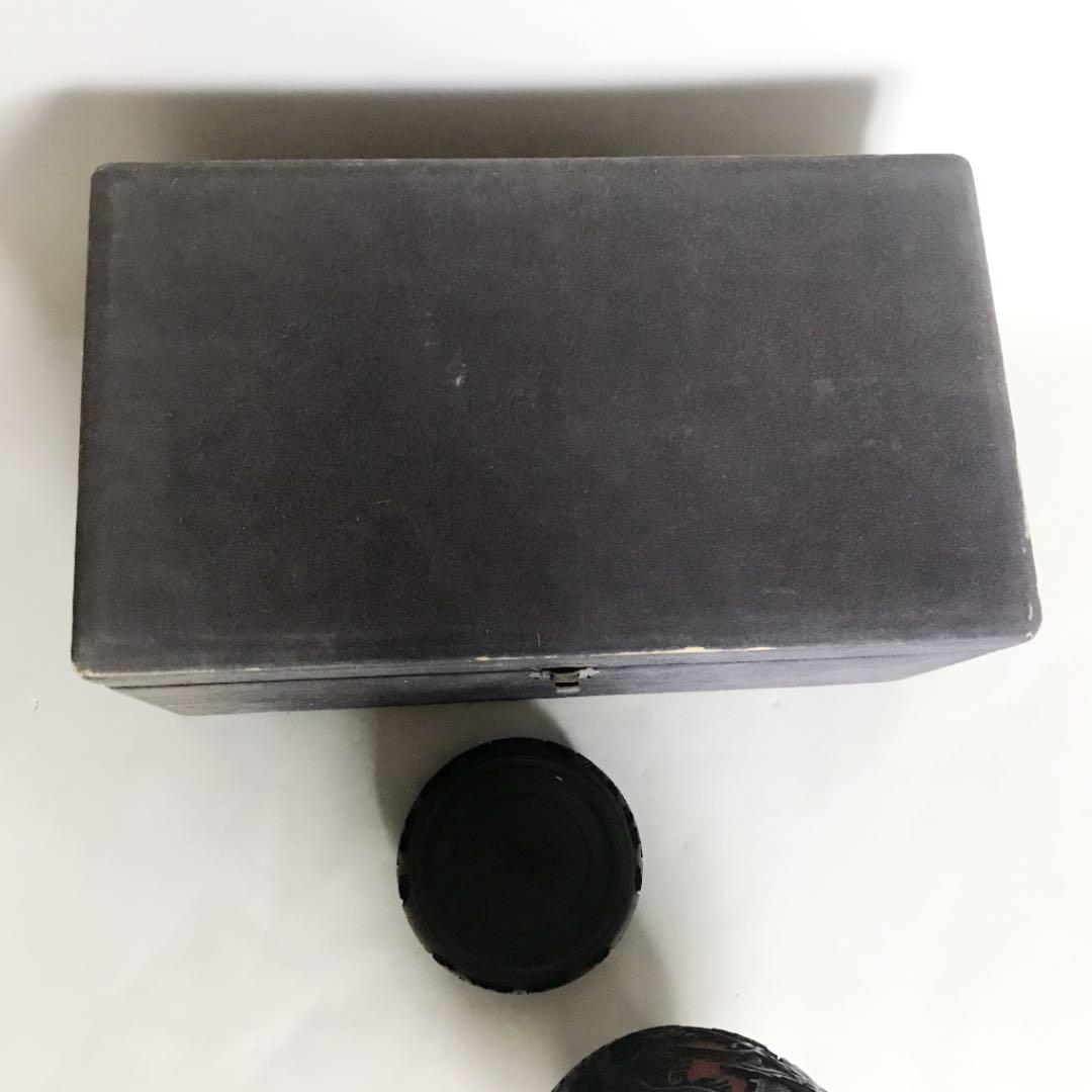 中国 黒堆朱 花瓶 雲龍文 骨董品