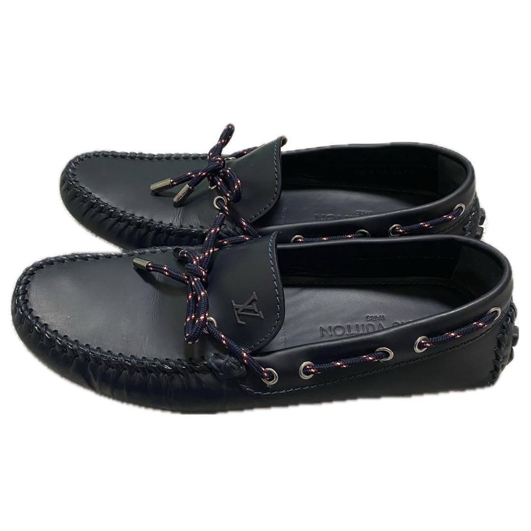 GWセール❤️LOUIS VUITTON❤️革靴シューズモカシン紺色7ハーフ26cm