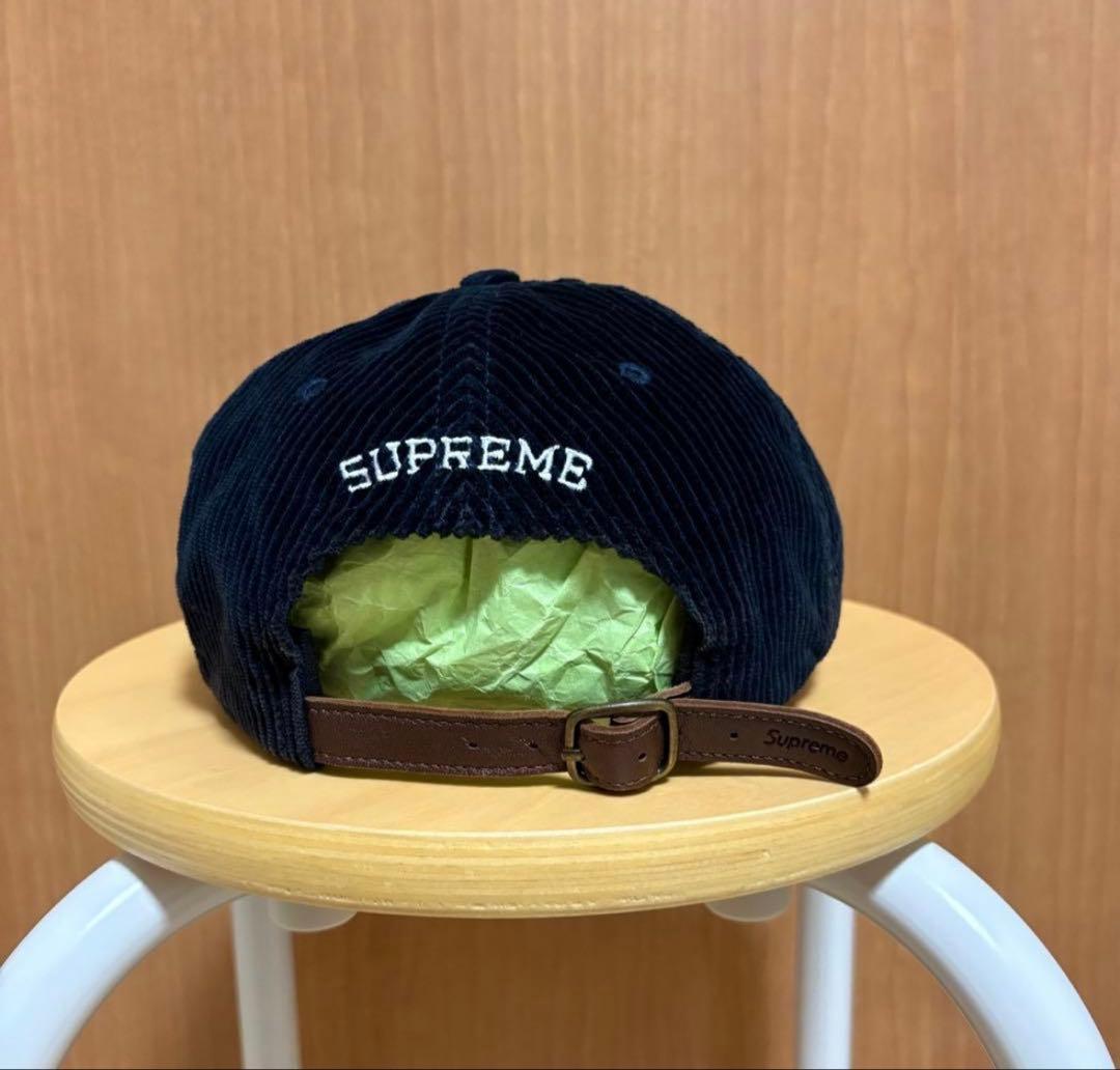 シュプリーム SUPREME Sロゴ キャップ ネイビー 紺 コーデュロイ
