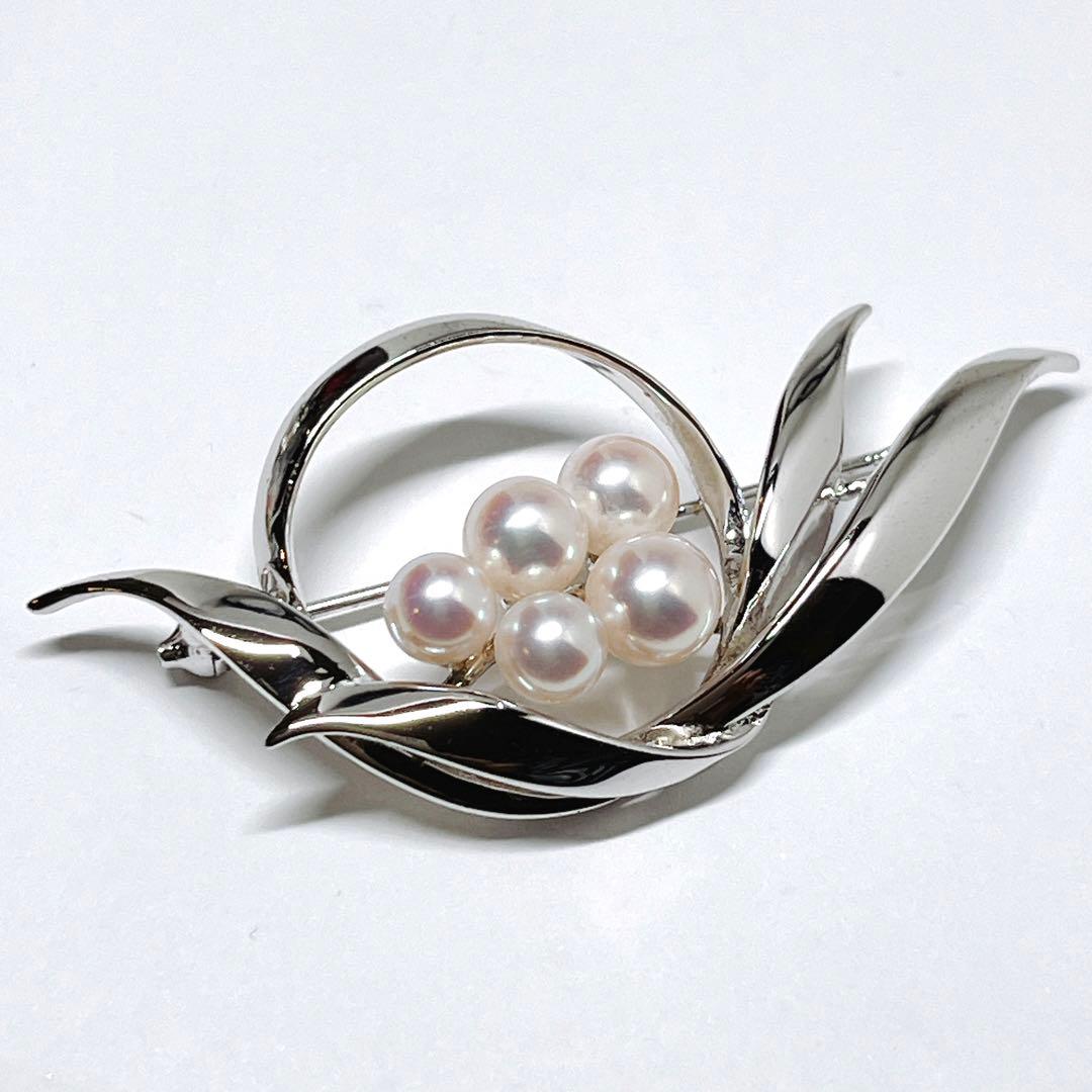 極美品✨MIKIMOTO ミキモト パール ブローチ コサージュ シルバー
