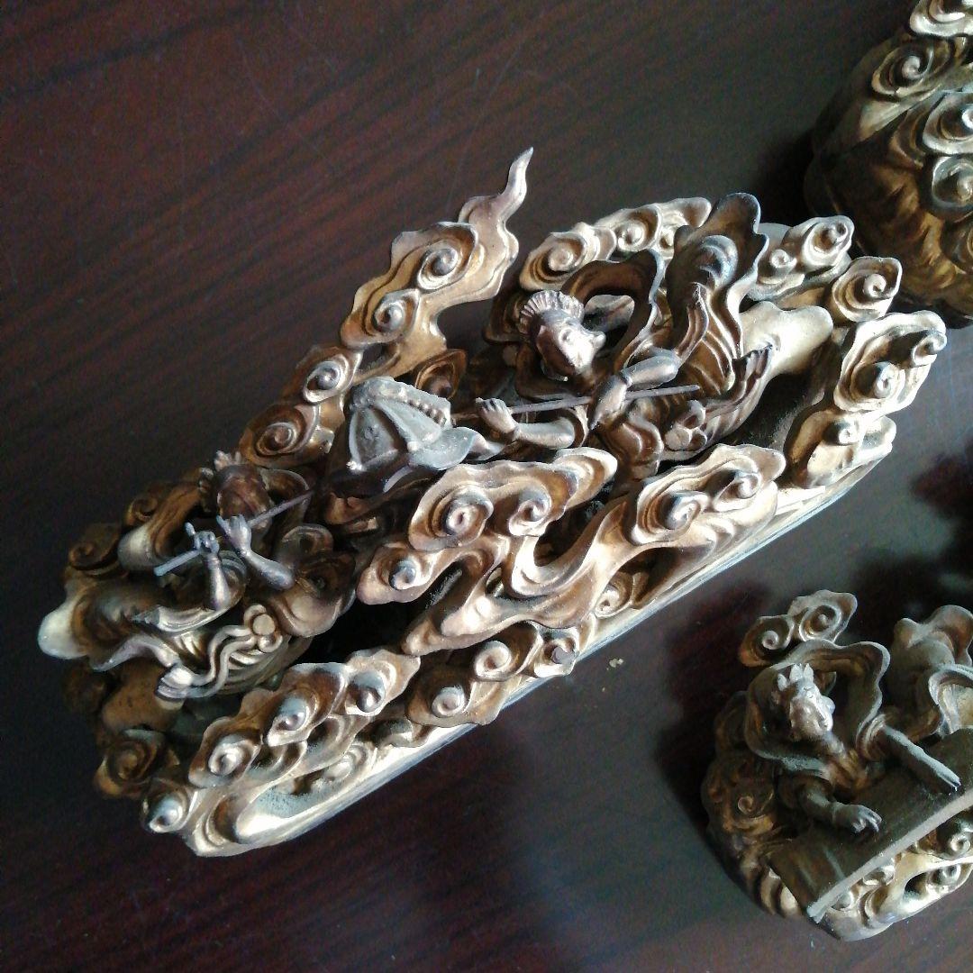 木製仏具 金色天女装飾 20cm 江戸後期～昭和初期