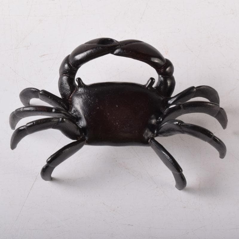 茶道具　唐銅風炉師　藤井宗喜作　砂張銅　蟹　蓋置　共箱　C　7516