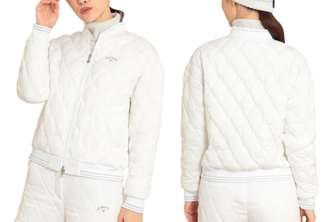 新品　キャロウェイ　スターストレッチ　フルジップ中綿ブルゾン ：Sサイズ：白