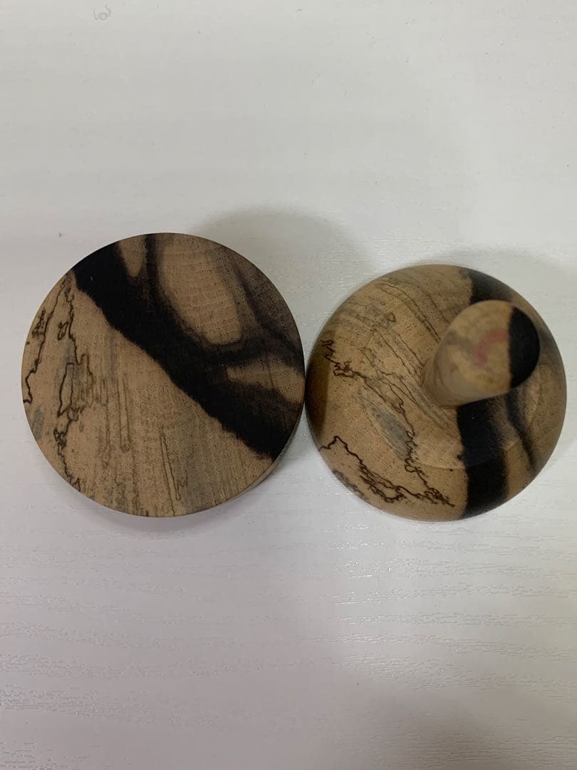 川瀬表完　縞柿砧香合　美品