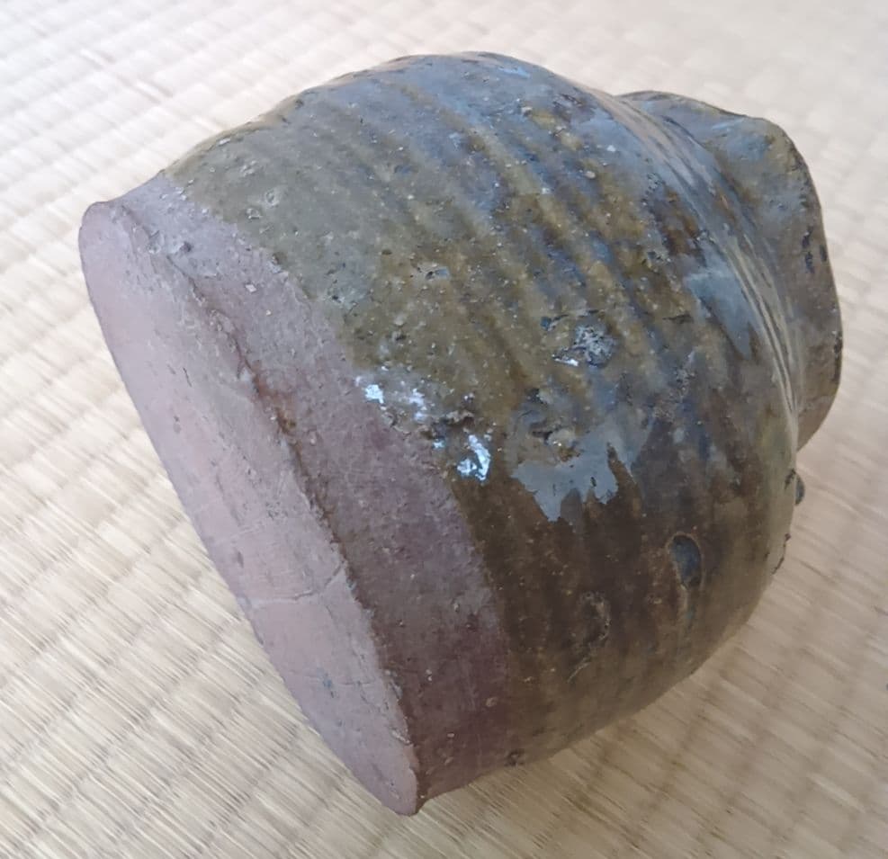 骨董品 古瀬戸風 小壺 油壺 耳付 古陶器 茶道具 アンティーク 片口