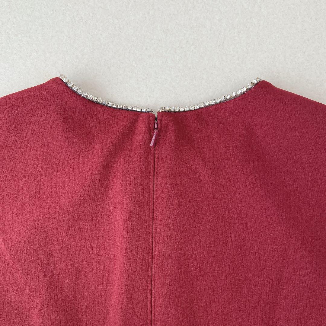 TADASHI SHOJI タダシショージ ワインレッドタイトドレス 2020年