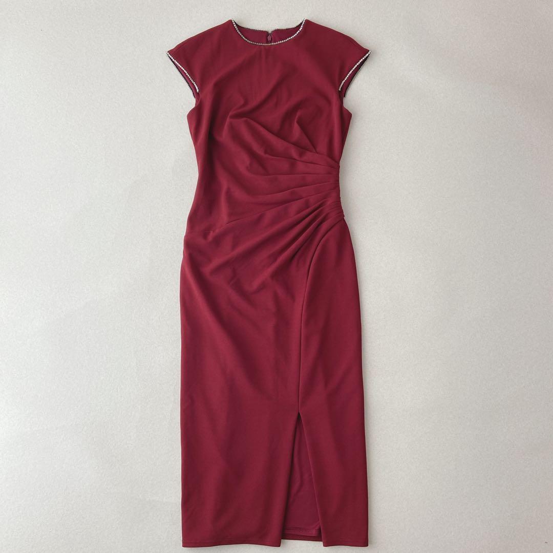 TADASHI SHOJI タダシショージ ワインレッドタイトドレス 2020年