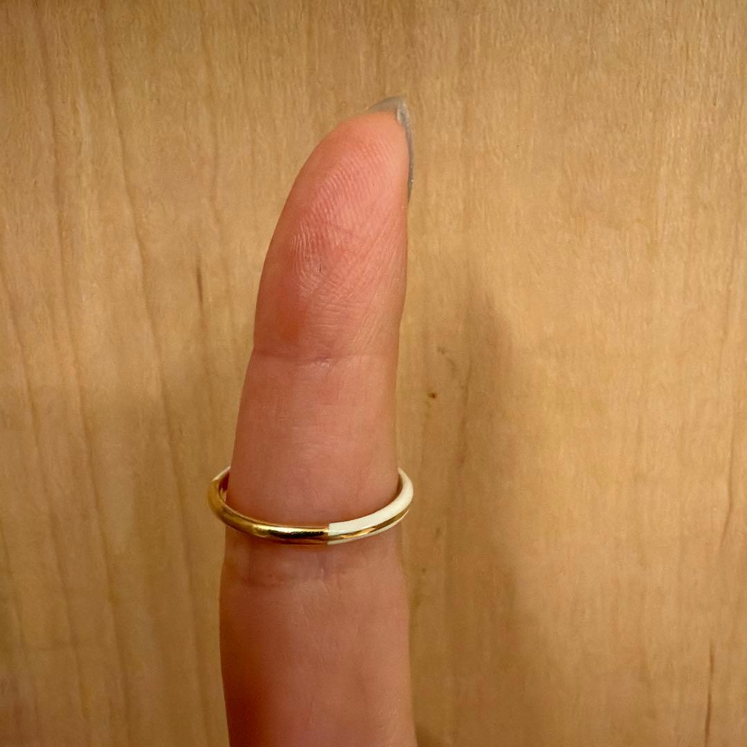 スタージュエリー　エナメルリング　11号　0.004ct K10
