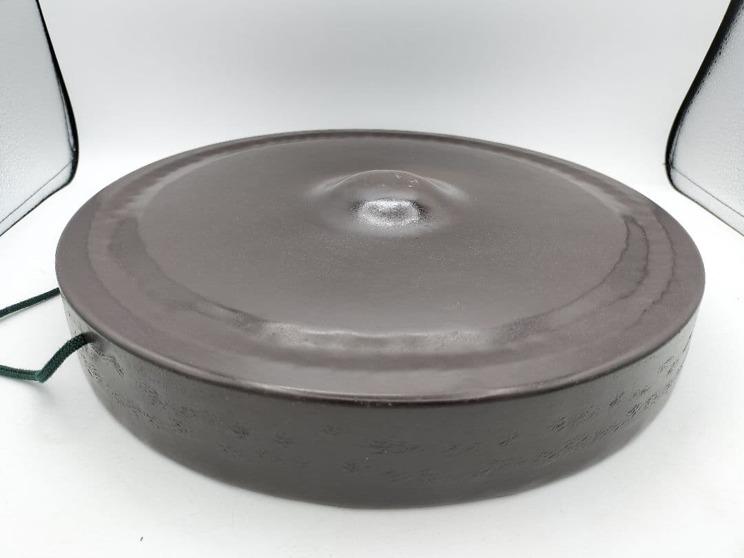 c763 銅鑼 大 バチ付 紙箱 茶道具 古物