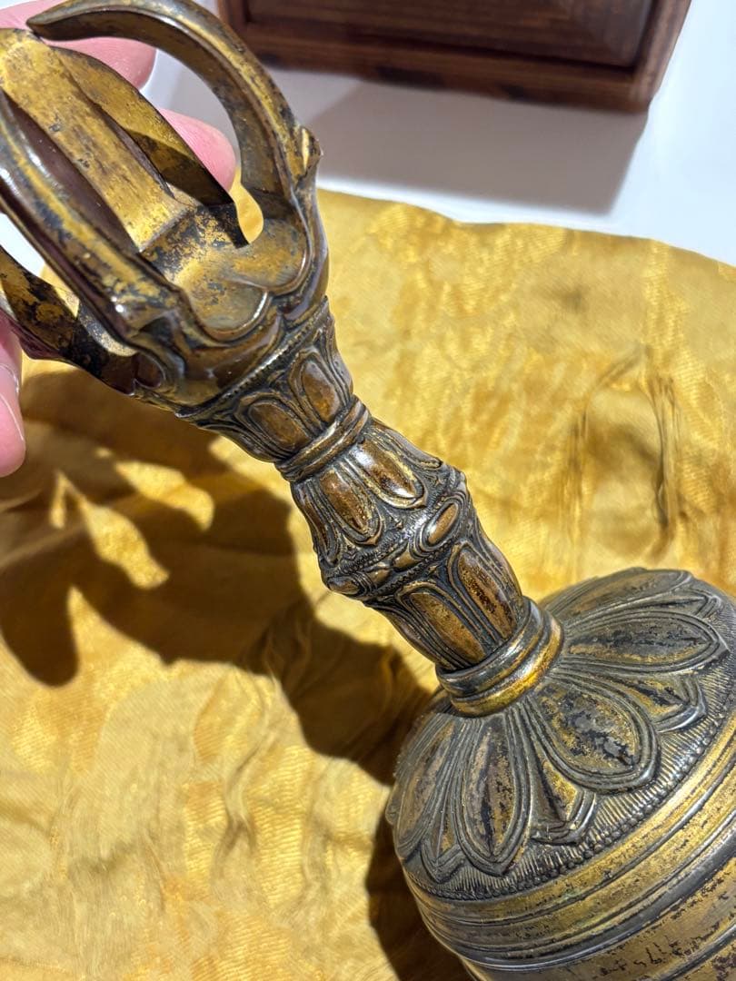 鎌倉時代箱書「金銅五鈷鈴 金剛鈴」1点|密教法具 仏具 真言宗 高野山 弘法大師