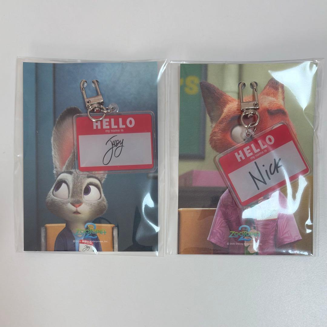 ズートピア 2 韓国 映画 特典 ニック ジュディ キーホルダー 2個