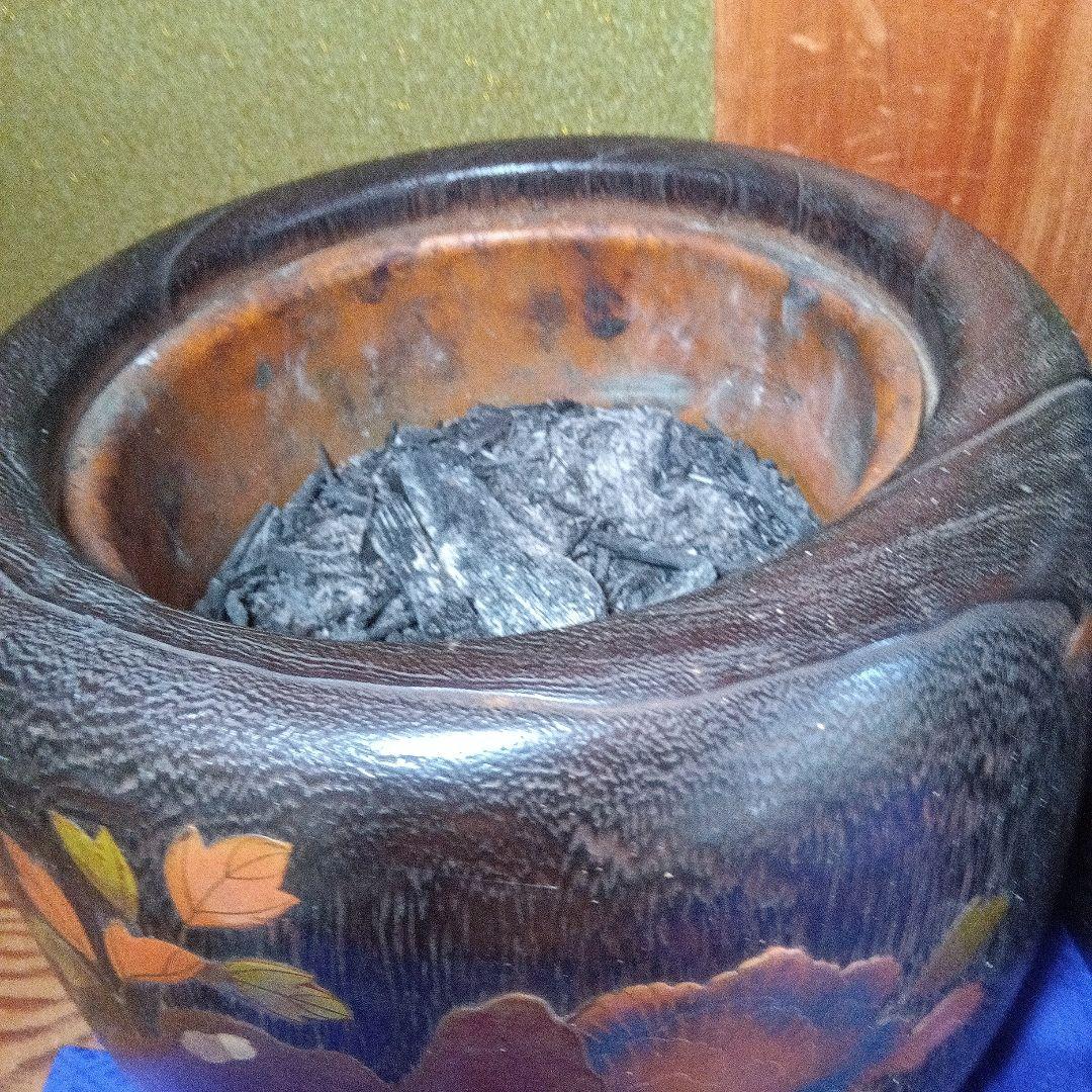 桐木蒔絵一対火鉢箱入り