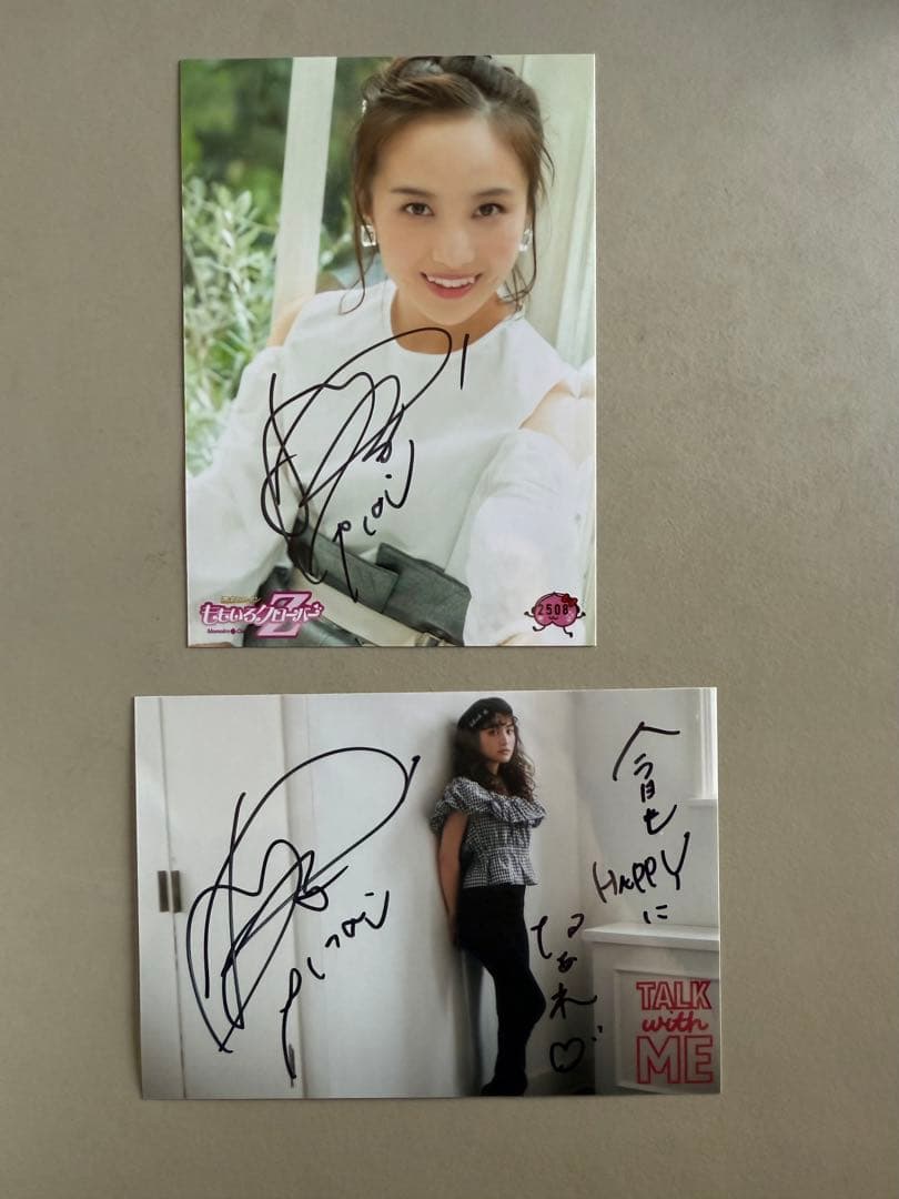 ももクロ 百田夏菜子 サイン入り生写真 2枚 おまけつき もも