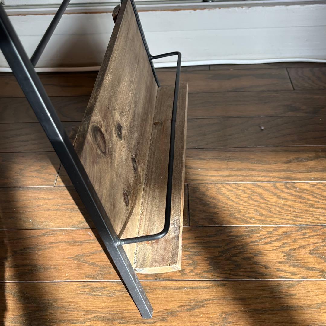 salut! サリュ アイアンウッド マガジンスタンド 4段 本棚 折りたたみ