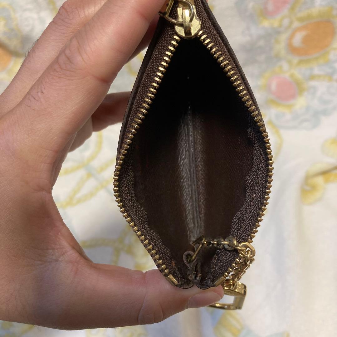 ルイヴィトン　ダミエ　ポシェットクレ　カードケース　ケース　ブラウン系