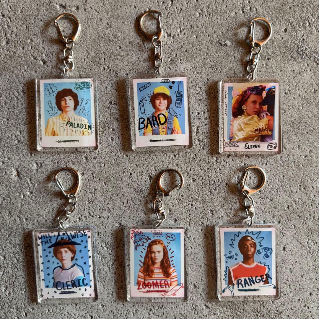 ストレンジャーシングス 落書きデザイン キーホルダー全6種類セット