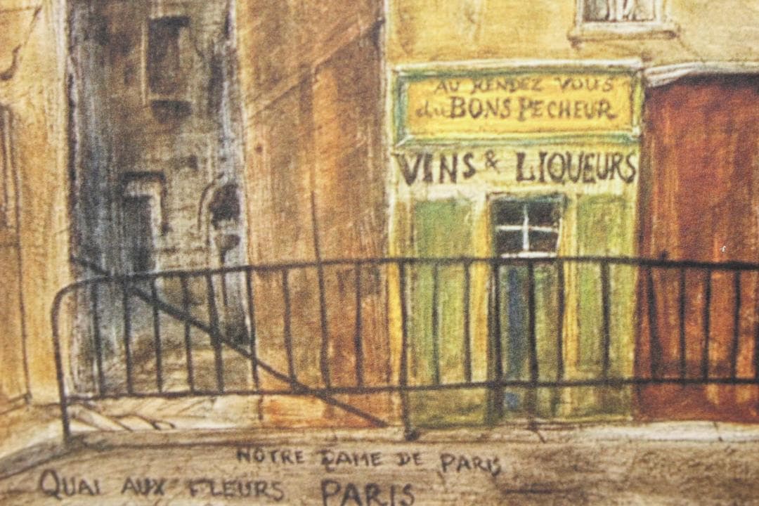 藤田嗣治 リトグラフ「フルール河岸ノートルダム大聖堂」 75部限定