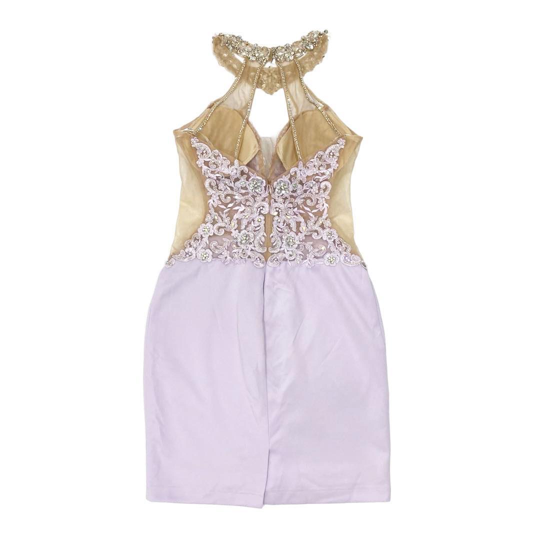 AngelR エンジェルアール アッパーフラワーレースデコルテビジューミニドレス