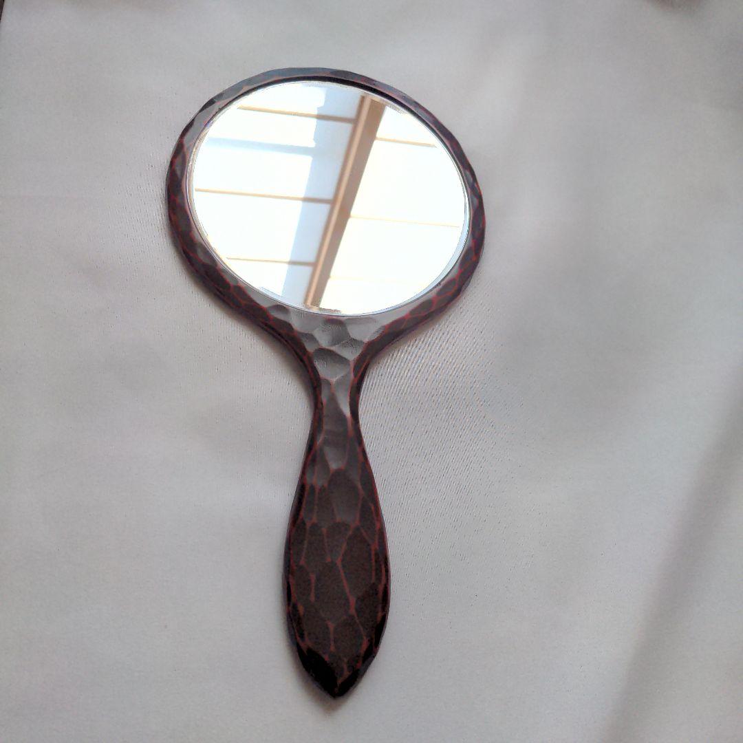 高級鎌倉彫　漆塗り 花柄 てかがみ 未使用品