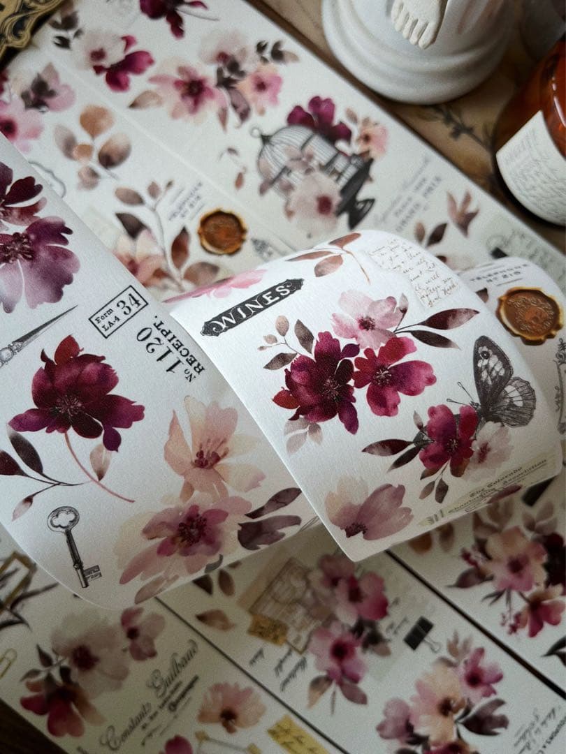 ⭐️SALE⭐️ 壹洱原创《花韵流年》海外マスキングテープ　マステ 【2156】