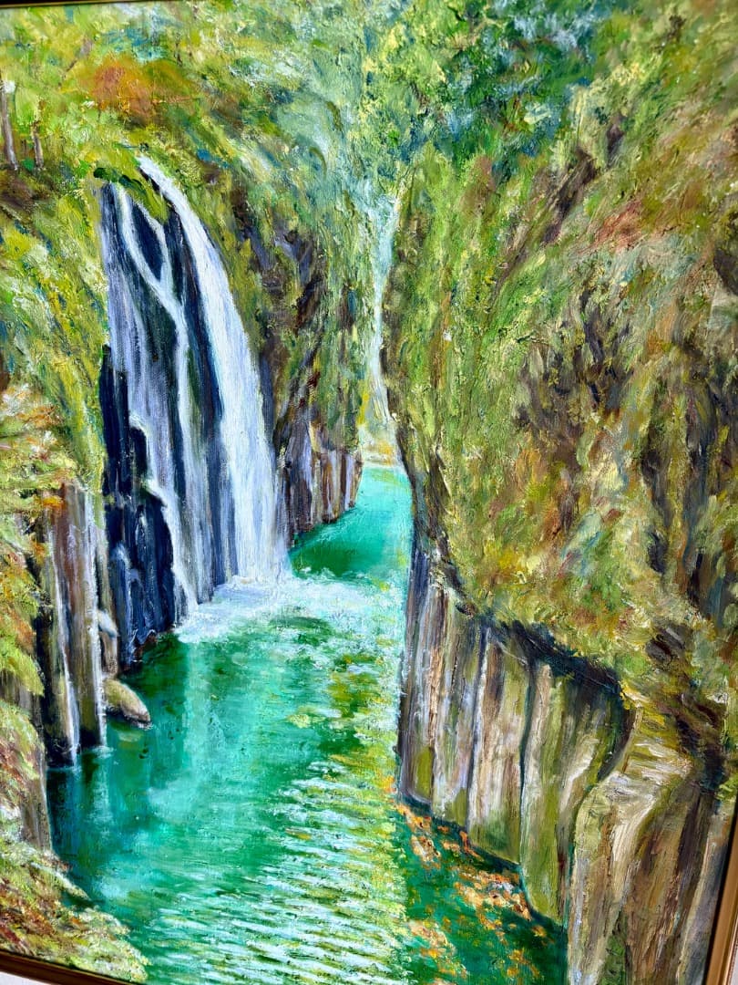 油彩原画 『高千穂峡』 F10号キャンバス 額装品 - メルカリ