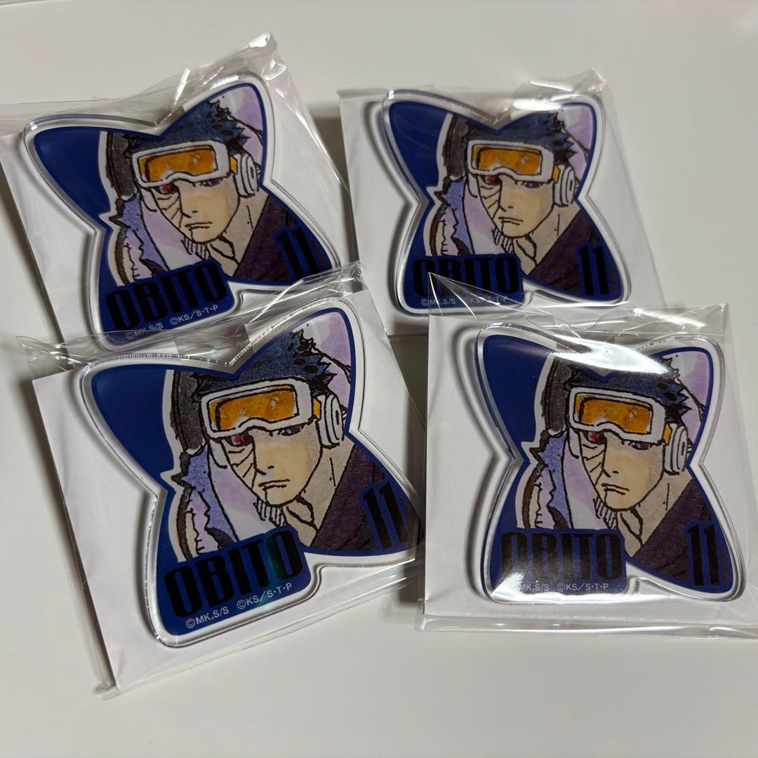 NARUTO アクリルクリップバッジ NARUTOP99 オビト 4点セット｜