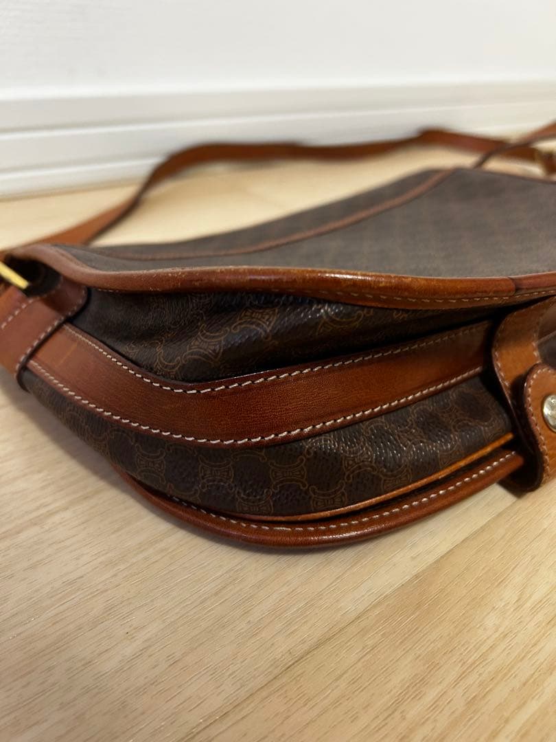 美品✨CELINE マカダム　セリーヌ ショルダーバッグ　茶/7