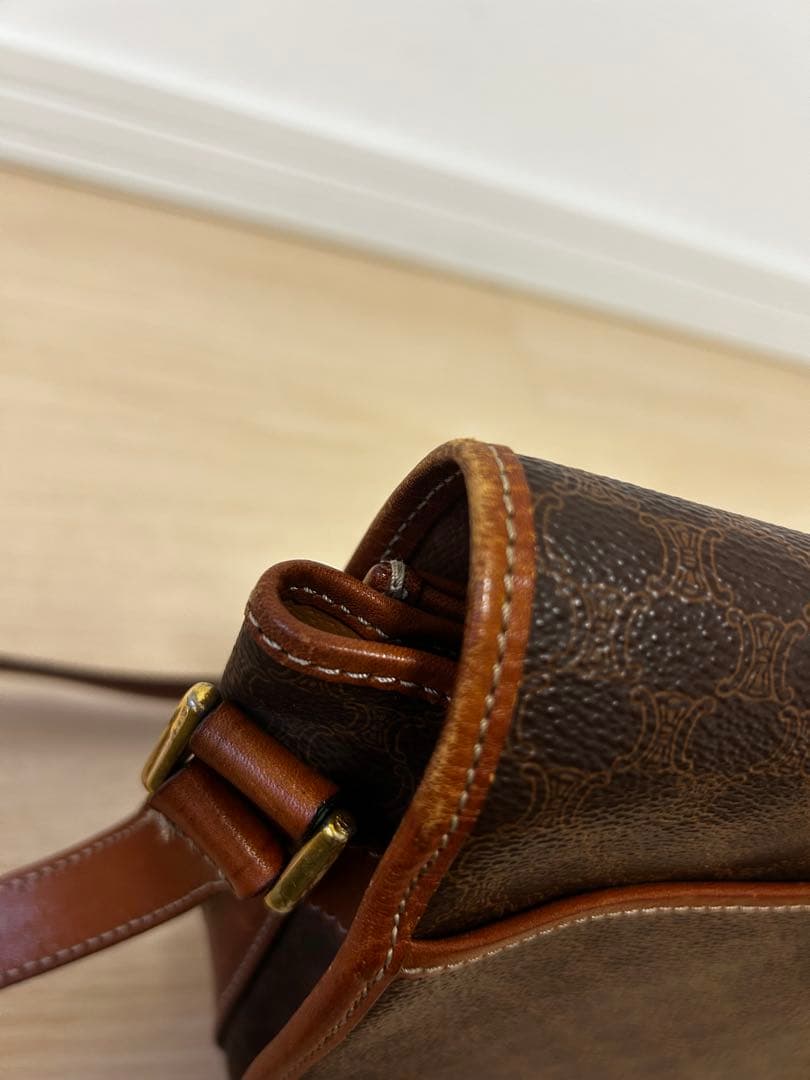 美品✨CELINE マカダム　セリーヌ ショルダーバッグ　茶/7