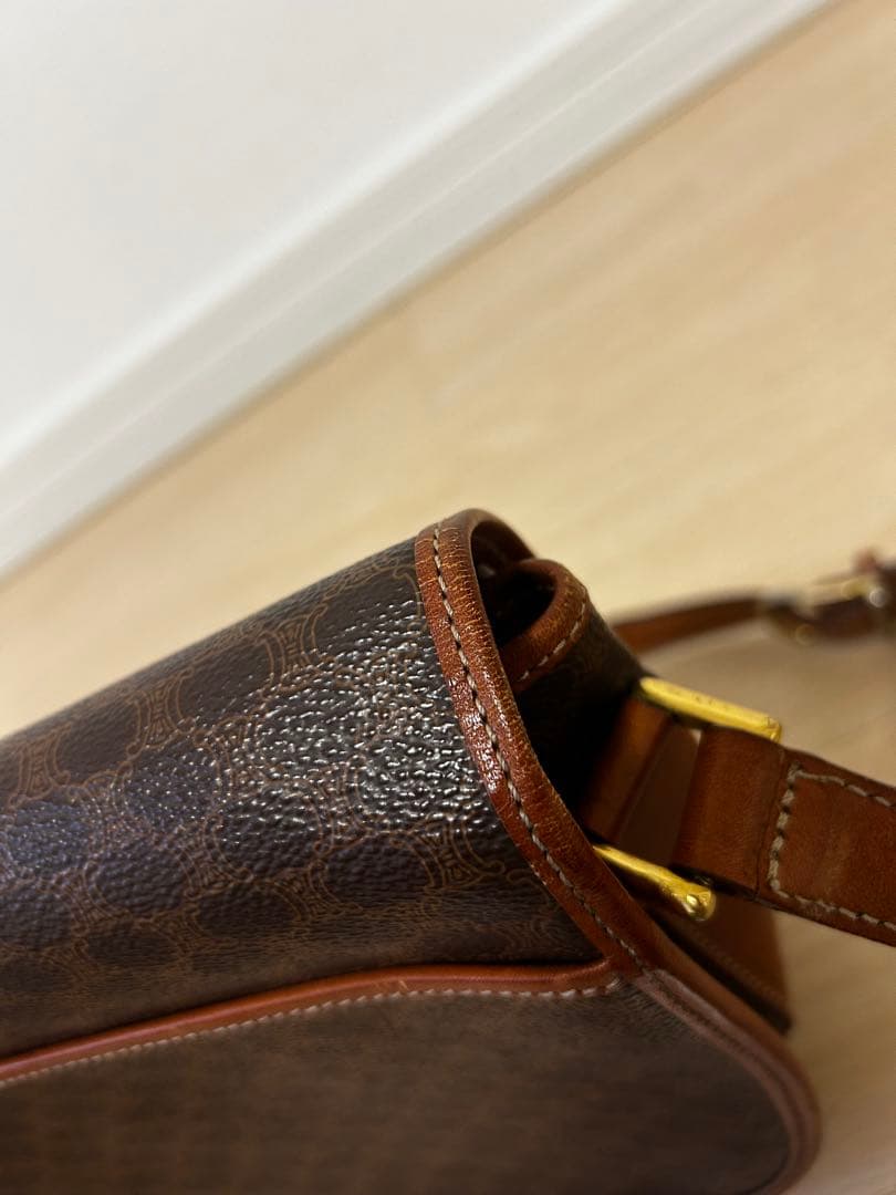 美品✨CELINE マカダム　セリーヌ ショルダーバッグ　茶/7
