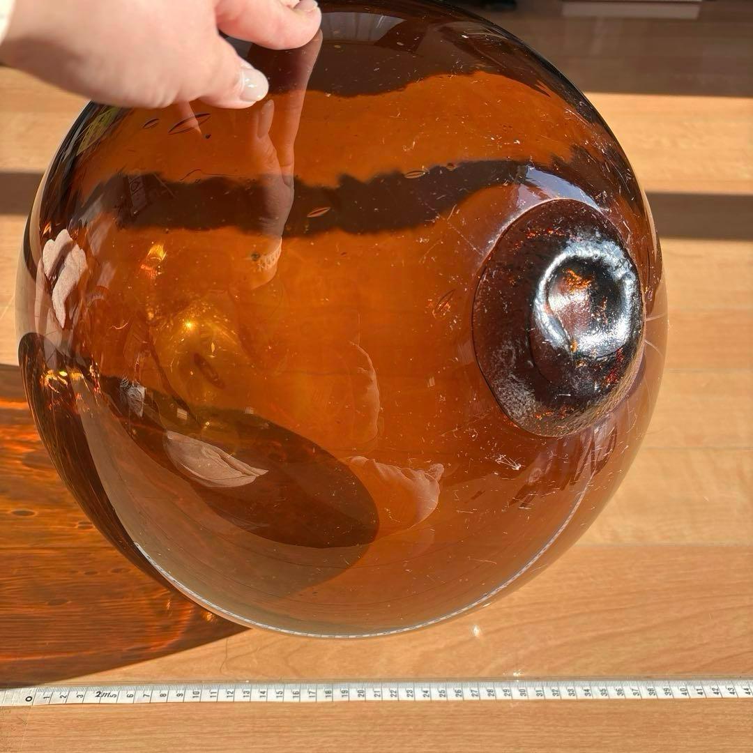 琥珀色 （アンバー）ガラス浮き玉 漁具 - メルカリ