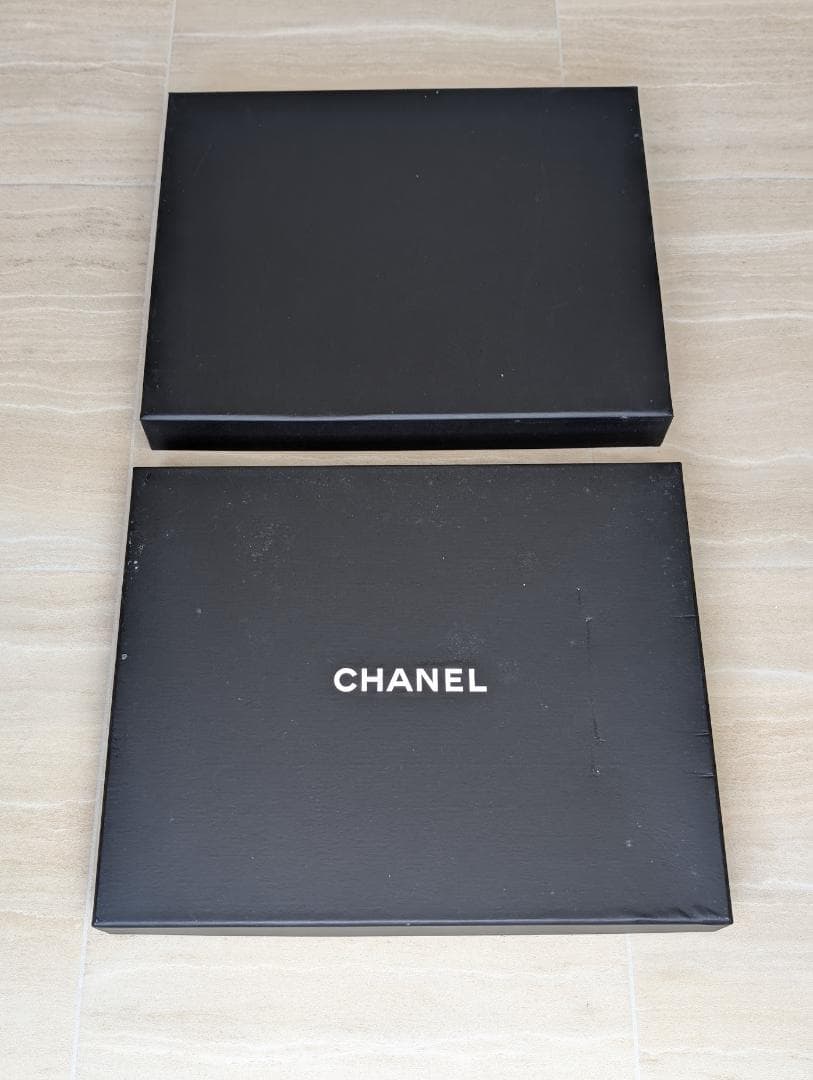 シャネル CHANEL アクセサリー入れ ケース 空箱 デニム地 ベロア 黒