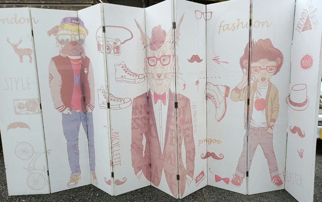 ファッションイラスト パーテーション 衝立 高さ約180cm 幅約350㎝