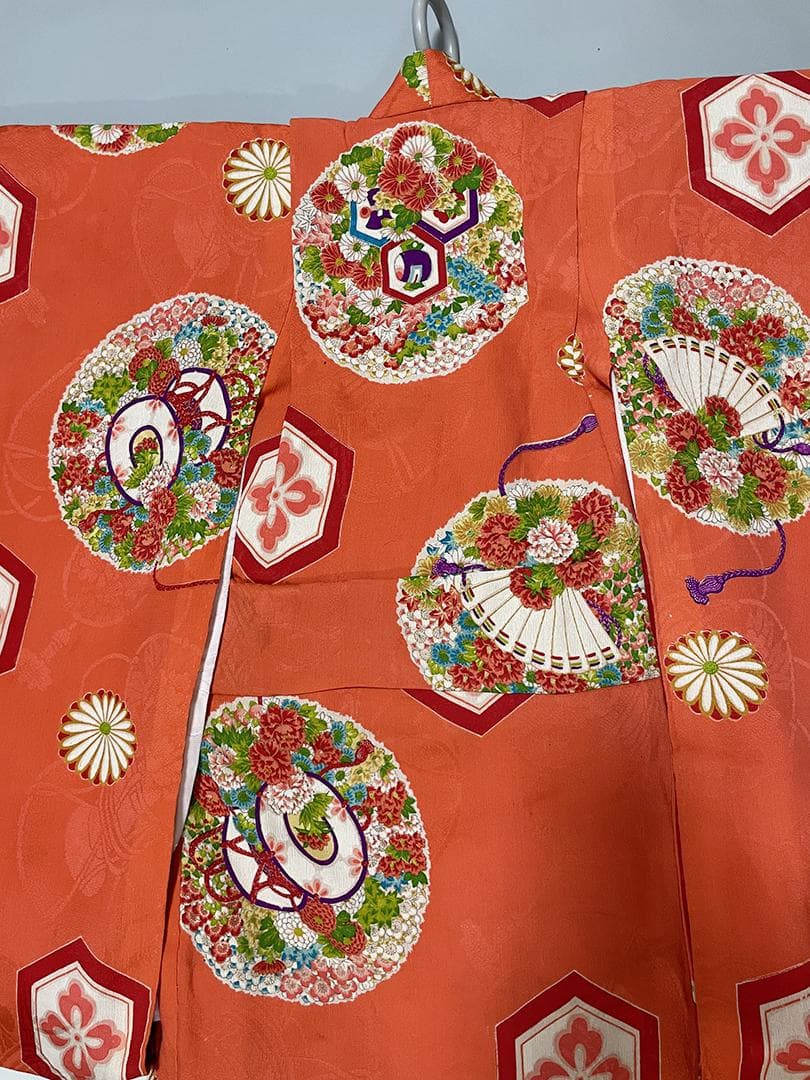 七五三 3歳 女の子 子供 アンティーク 着物 正絹 被布 セット