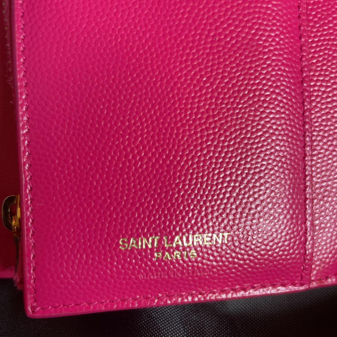 最終値下げ！】サンローラン 財布 ピンク 三つ折り SAINT LAURENT サン