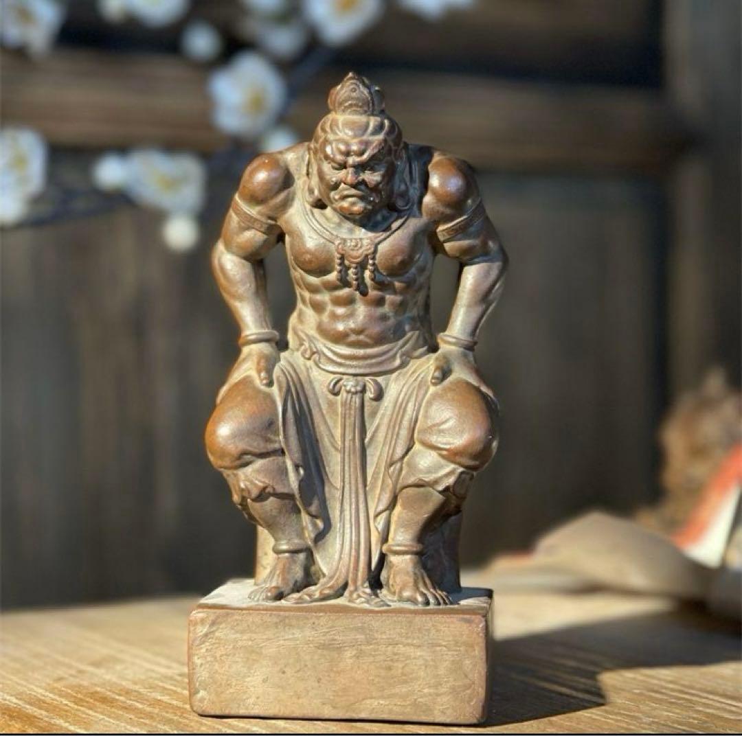 石像 石仏 力士不動明王 禅意 茶室 書架 玄関 事務室 装飾品 工芸品 置物