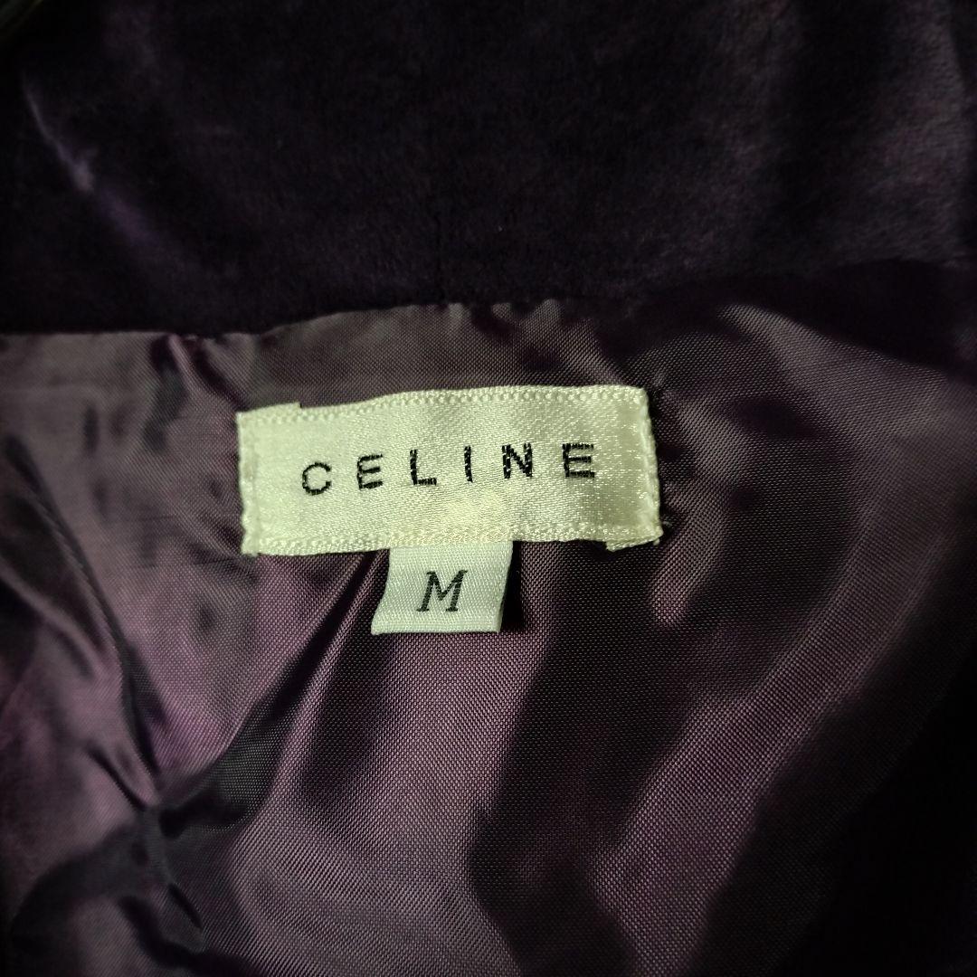 新品未使用品 CELINEセリーヌ ロングチェスターコート ベロア生地 刺繍