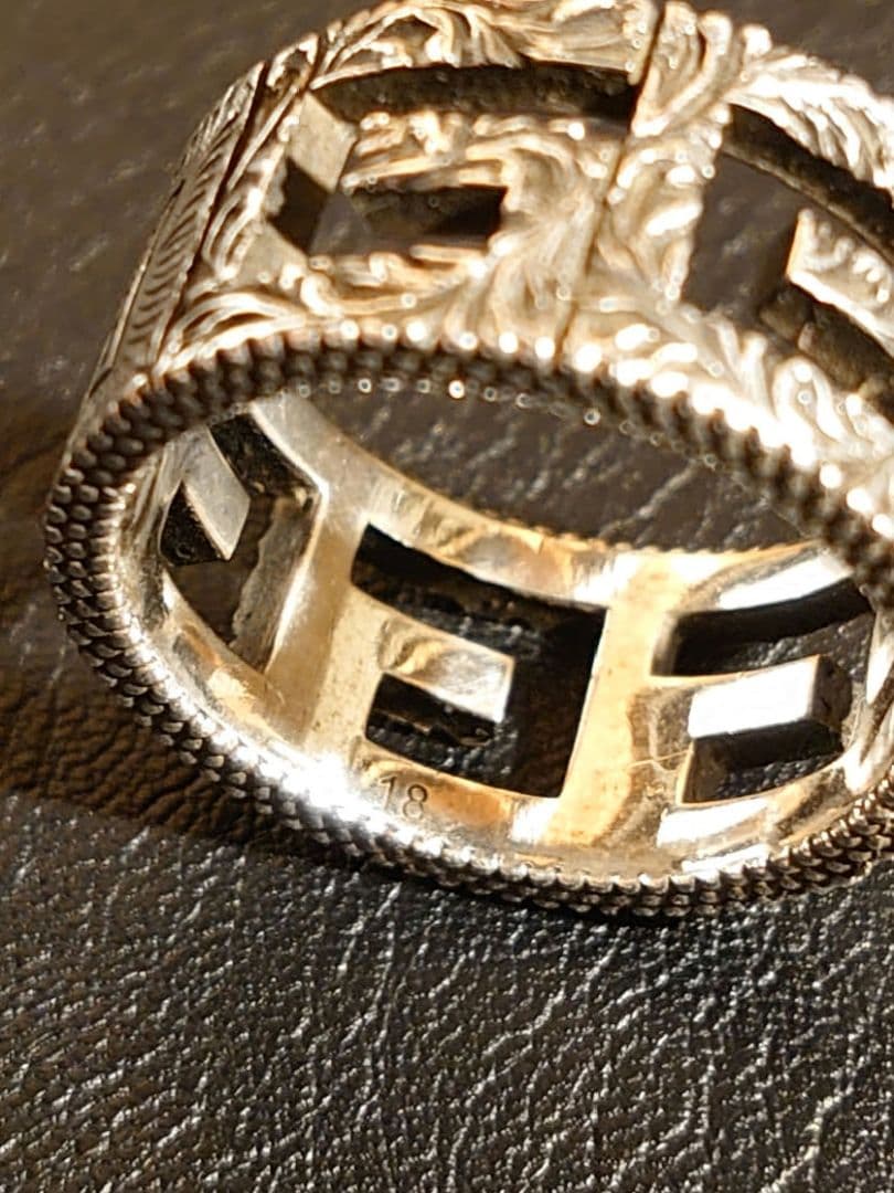 GUCCI グッチ スクエアG アラベスク ワイド リング 18号