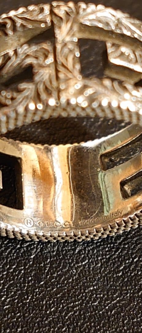 GUCCI グッチ スクエアG アラベスク ワイド リング 18号