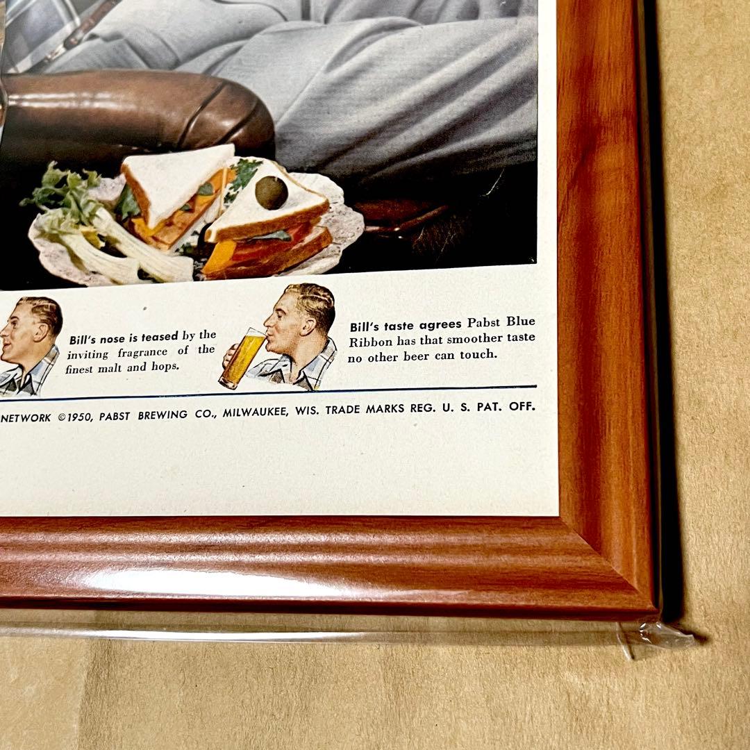 希少品！ Pabst Blue Ribbon パブスト ブルー リボン 茶額縁
