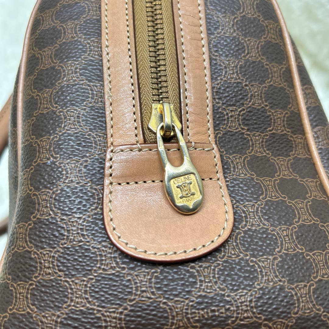 セリーヌ /CELINE/ミニ ボストンバッグ/マカダム柄 /ブラウン/M13